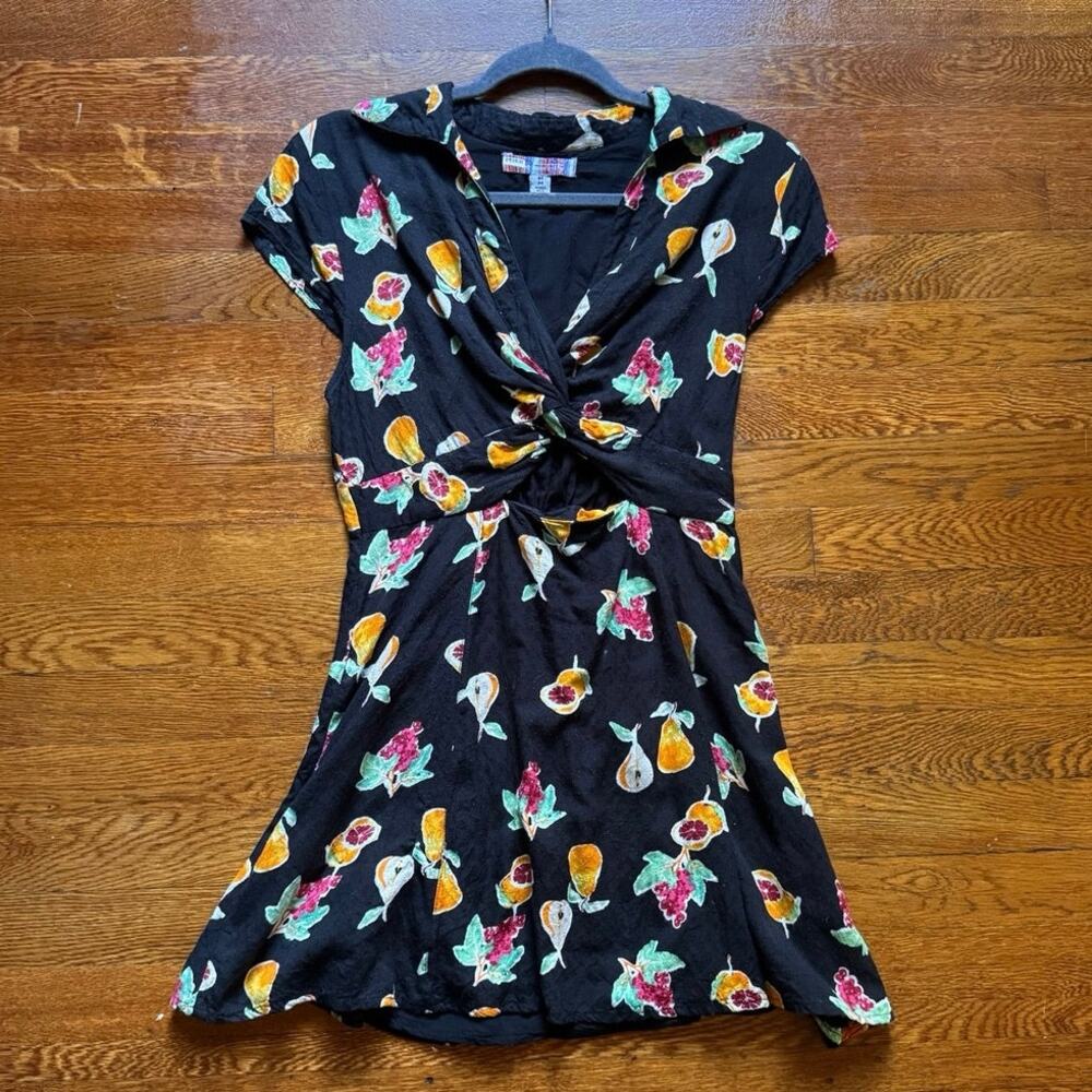 Urban Outfitters Cut Out Black Fruit Dress